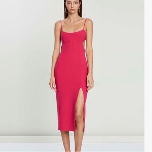 Bec & Bridge Amelie Panel Midi Dress in Pink